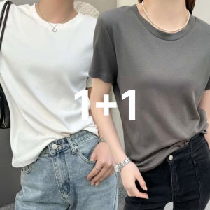 1+1 모달티셔츠 여성쿨티셔츠 반팔맨투맨