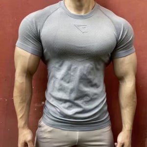 짐샤크 GYM SHARK 로고 컴프레션 반팔 티셔츠 기능성 반팔티 2컬러 GYMSHARK