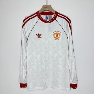 아디다스 맨유 91 어웨이 긴팔 유니폼 저지 등번호 마킹 패치 JF0375