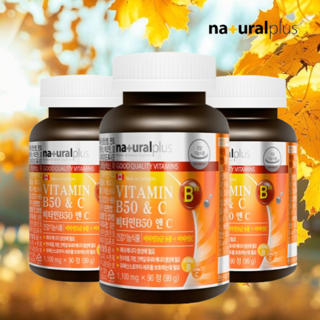 캐나다 비타민B 컴플렉스 내츄럴플러스 비타민B 50 앤 C 활력충전 3병