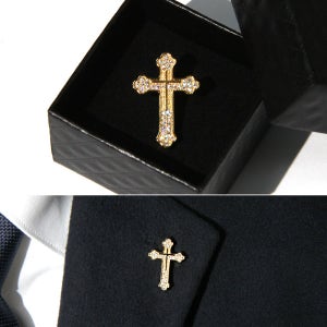 정장 큐빅 배지 브로치 뱃지 AZ-GOBT-027