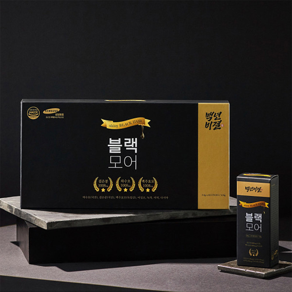 블랙모어 고함량 <b>맥주효모</b> 서리태 환스틱 60포 두피 모발 영양