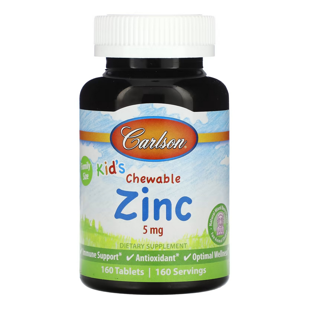 칼슨 키즈 츄어블 <b>징크</b> 아연 내추럴 믹스베리 <b>5mg</b> 160타블렛