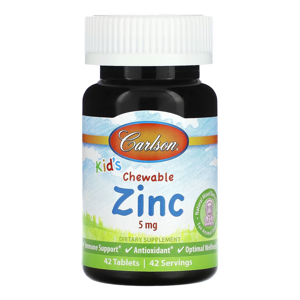 칼슨 키즈 츄어블 <b>징크</b> 아연 내추럴 믹스베리 <b>5mg</b> 42타블렛
