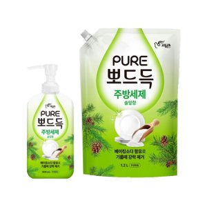 피죤 퓨어 뽀드득 주방세제 솔잎향 용기 500ml + 리필 1.2L 세트