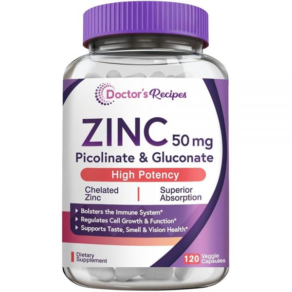 닥터스<b>레시피 아연</b> 50mg 피콜리네이트 글루코네이트 캡슐 120정