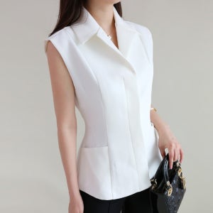 여름 카라 정장 베스트 오피스룩