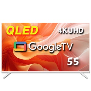 [제주서비스] 화이트색상 스마트QLED55UHD 139cm 구글TV 익스프레스럭코리아 4KUHD 으뜸효율1등급 제주/서귀포 제주도중소기업TV 당일설치해드림