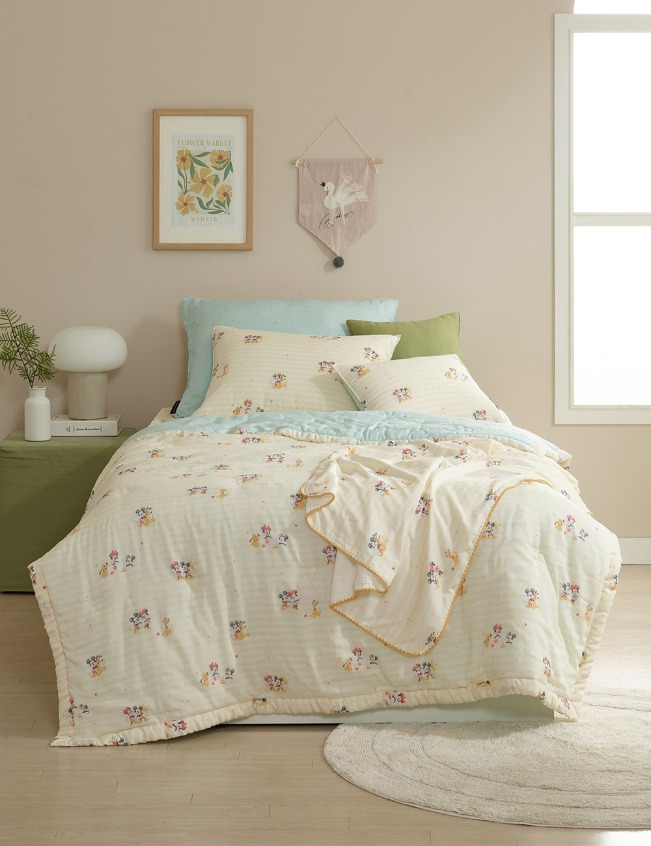 [레노마홈X디즈니] 미키프렌즈 모달 여름 차렵이불 모달100 SS(슈퍼싱글)