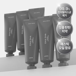 [잇몸 유해균 99.9% 제거] 언파 차차 에너지 잇몸치약 진지발리스균 99.9% 제거 100g, 6개