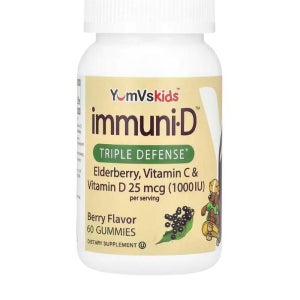 YumV’s 이뮨 트리플 디펜스엘더베리 비타민C 비타민D 베리 25mcg 1000IU 구미젤리 60개