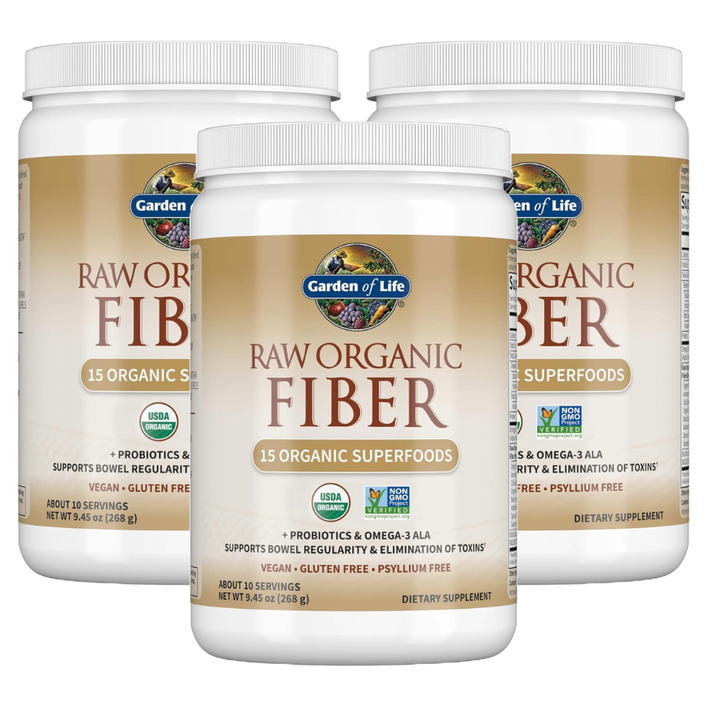 가든오브라이프 로우 화이버 <b>RAW Organic Fiber</b> 식이섬유 268g x 3개