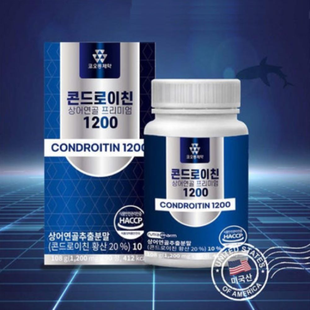 코오롱제약 <b>콘드로이친</b> 1200 <b>상어연골</b> 프리미엄 <b>상어연골</b>추출분말 관절