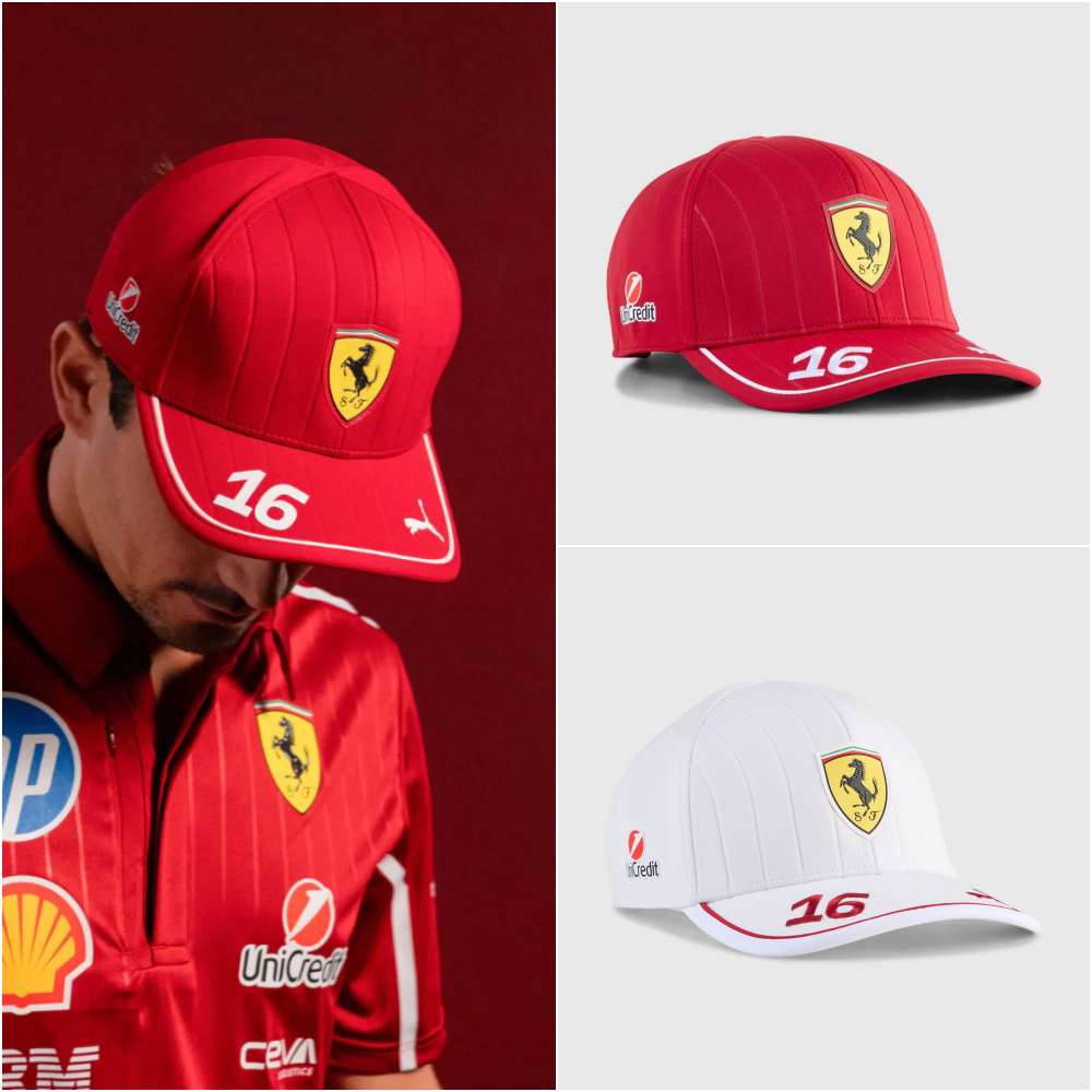 유럽 푸마 스쿠데리아 페라리 F1 2025 샤를 르를케르 레이싱 볼캡 모자