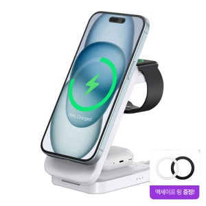 초텍 Qi2 3in1 맥세이프 고속 무선충전기 애플워치 에어팟 접이식 여행용 T611-F