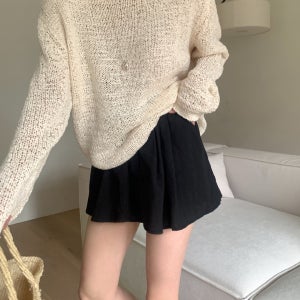 오트밀 여름 긴팔 니트