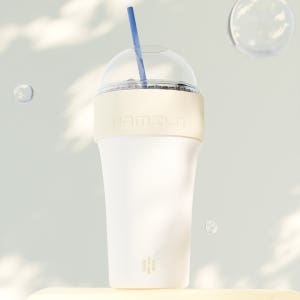 해밀로 핏락 밀폐형 소형 텀블러 얼죽아 스텐 보온 보냉 355ml, 크림, 1개