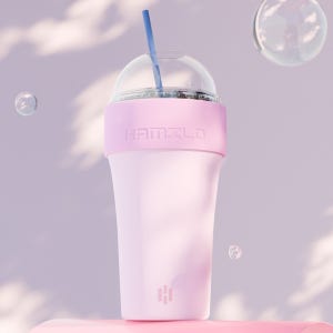 해밀로 핏락 밀폐형 소형 텀블러 얼죽아 스텐 보온 보냉 355ml, 핑크, 1개