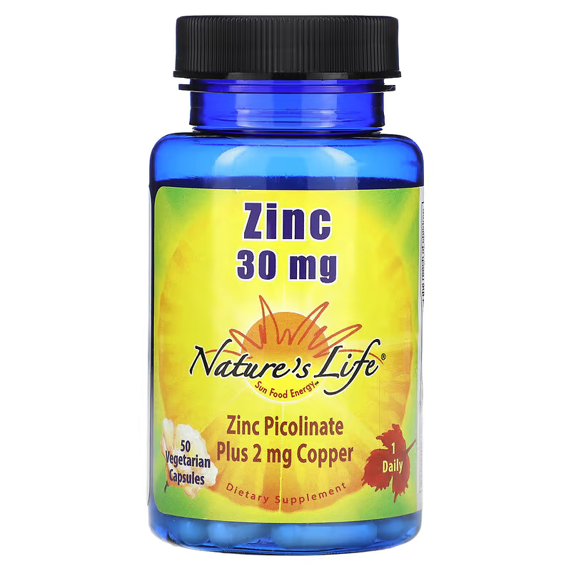 Nature’s Life <b>아연</b> Zinc 30mg 50캡슐 <b>아연</b> 피콜리네이트 구리