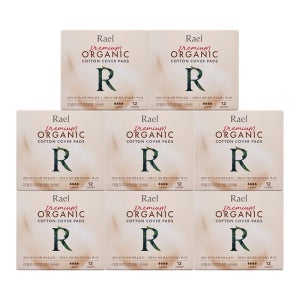 [8팩]라엘 유기농 순면커버 프리미엄 생리대 대형(12개입)