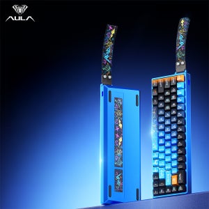 독거미 WIN68HE ULTRA 알루미늄 자석축 게이밍 키보드 AULA 블루, 흑황자석축