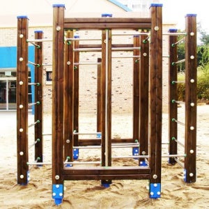 월드스포츠산업 정글짐 야외놀이터정글짐 복합 스텐 목재 WD-P-0024B