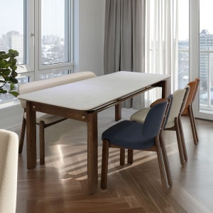 코모도홈 마르티나 4인용 6인용 포세린 세라믹 식탁 벤치 의자세트