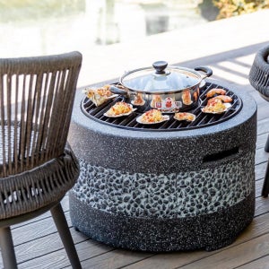 캠핑 프리미엄 스톤 스토브 화로대 불멍 화롯대 야외 바베큐 고기 그릴 펜션BBQ 난로 화덕