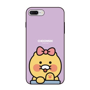 카카오프렌즈 춘식이베이직 자석 카드 범퍼 케이스 리본, 아이폰6 플러스-7 플러스-8 플러스 공용