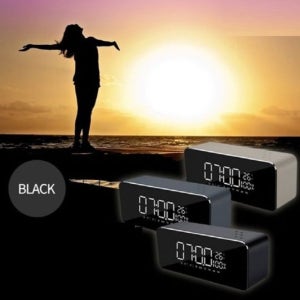 Coms 블루투스 스피커 BT-Q1 FM라디오 시계기능 블랙 BT-Q1-BLACK