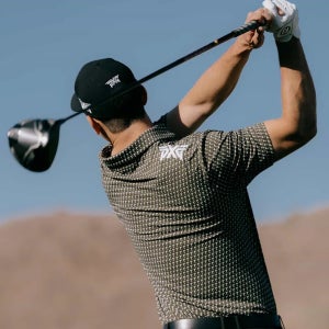 PXG 반팔 폴로 골프웨어 남성 기능성 애슬릿 핏 투어 핀 플래그 티셔츠