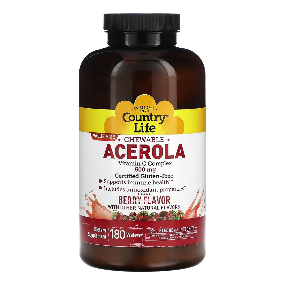 컨츄리라이프 <b>츄어블 아세로라</b> 비타민C 컴플렉스 베리맛 500mg 180<b>츄어블</b>정