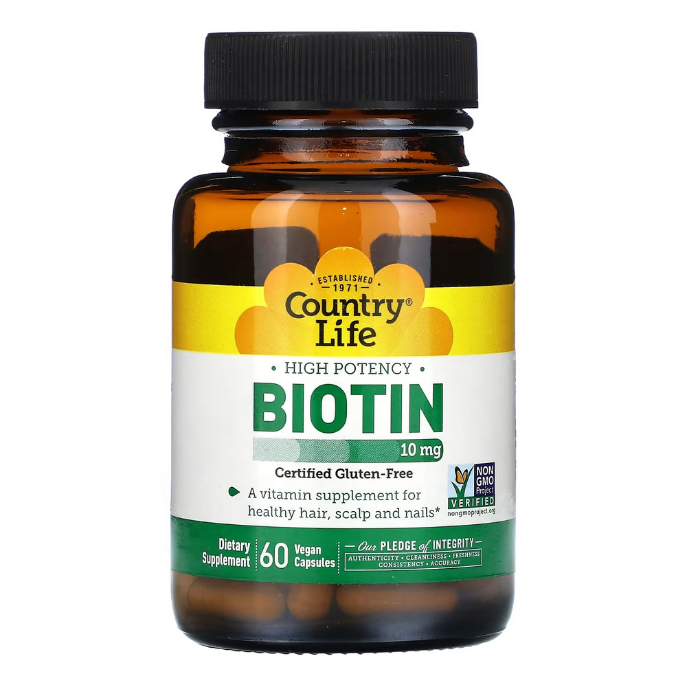 컨츄리라이프 하이 포텐시 <b>비오틴 10</b>mg 60비건캡슐