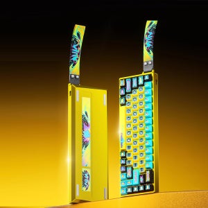 독거미 WIN68HE ULTRA AULA 알루미늄 자석축 게이밍 키보드 옐로우, 흑황자석축