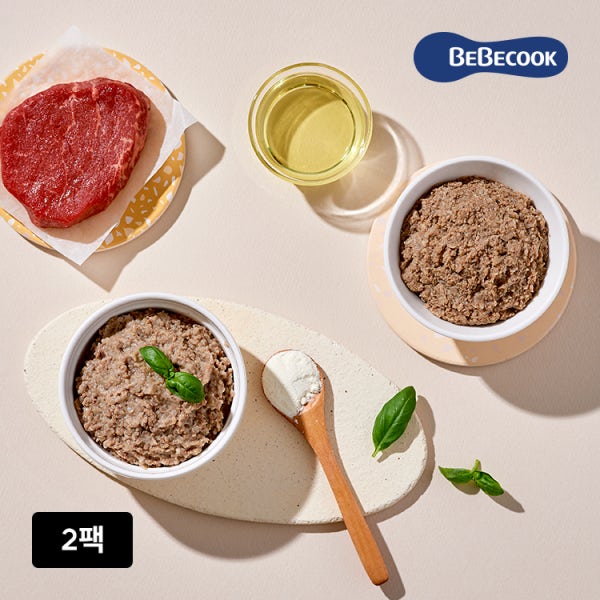 [베베쿡]한우토핑 철분대장 한우페이스트, 이유식큐브 정기식단 120g x 2팩