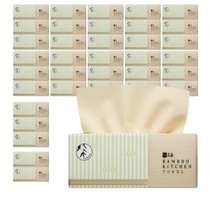 휴홈 무표백 키친타올 대나무 뽑아쓰는 키친타월 3겹 100매, 36팩