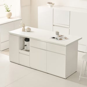 E0 광파오븐 아일랜드 식탁 홈바 렌지대 수납장 2000mm, 750mm 화이트 YDF294C