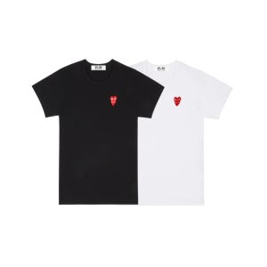 꼼데가르송 반팔티 더블 레드하트 티셔츠 2색상 블랙 화이트