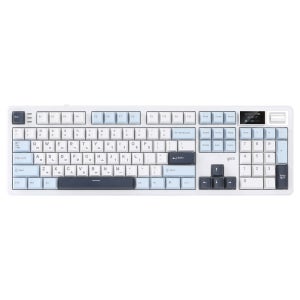 지클릭커 파도프로젝트 WK107 8K 매크로 제주스위치 풀 윤활 무선 블루투스 기계식 키보드 화이트마린 제주바다 보글보글 37g