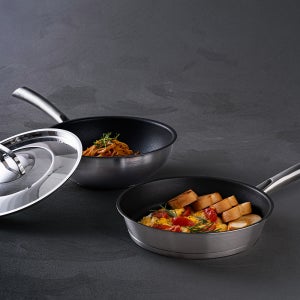알텐바흐 디펜더스S 바닥5중 스텐 코팅 프라이팬 웍팬 24cm, 2종세트