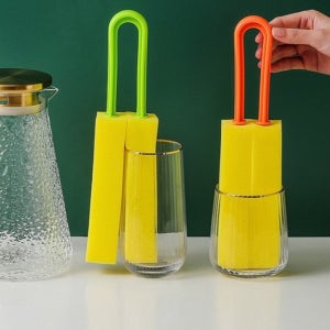 마이프 주방용품 텀블러 세척솔 텀블러세척 설거지솔 물컵 양면 스펀지 긴 세척솔