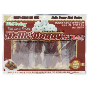 헬로도기 강아지건조간식 사사미 애견 대용량강아지간식 오리꽈배기, 300g, 1개
