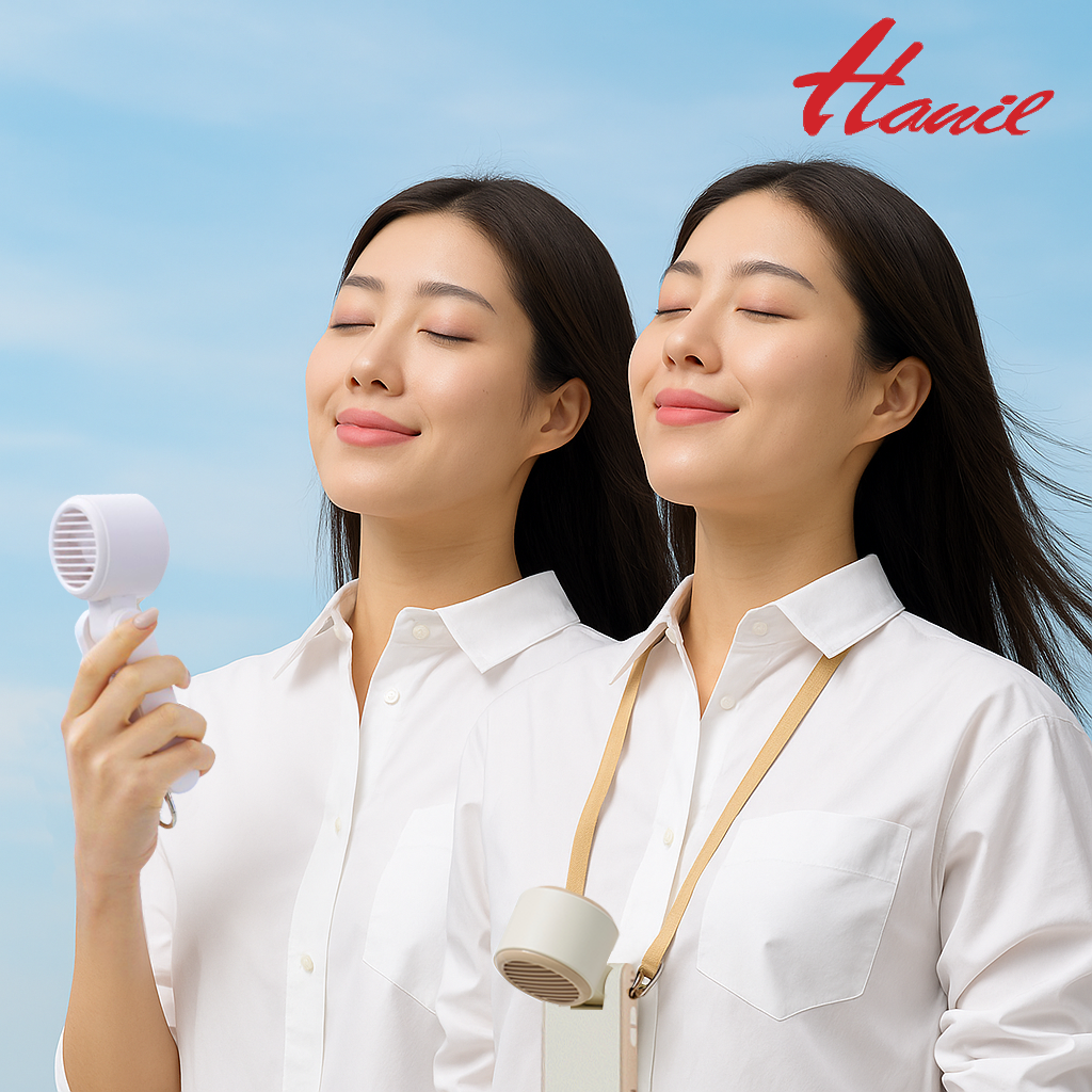 한일 3in1 목걸이+스탠드+핸디 손 풍기 미니 선풍기 냉각 에어컨 목 에거는 손 선풍기