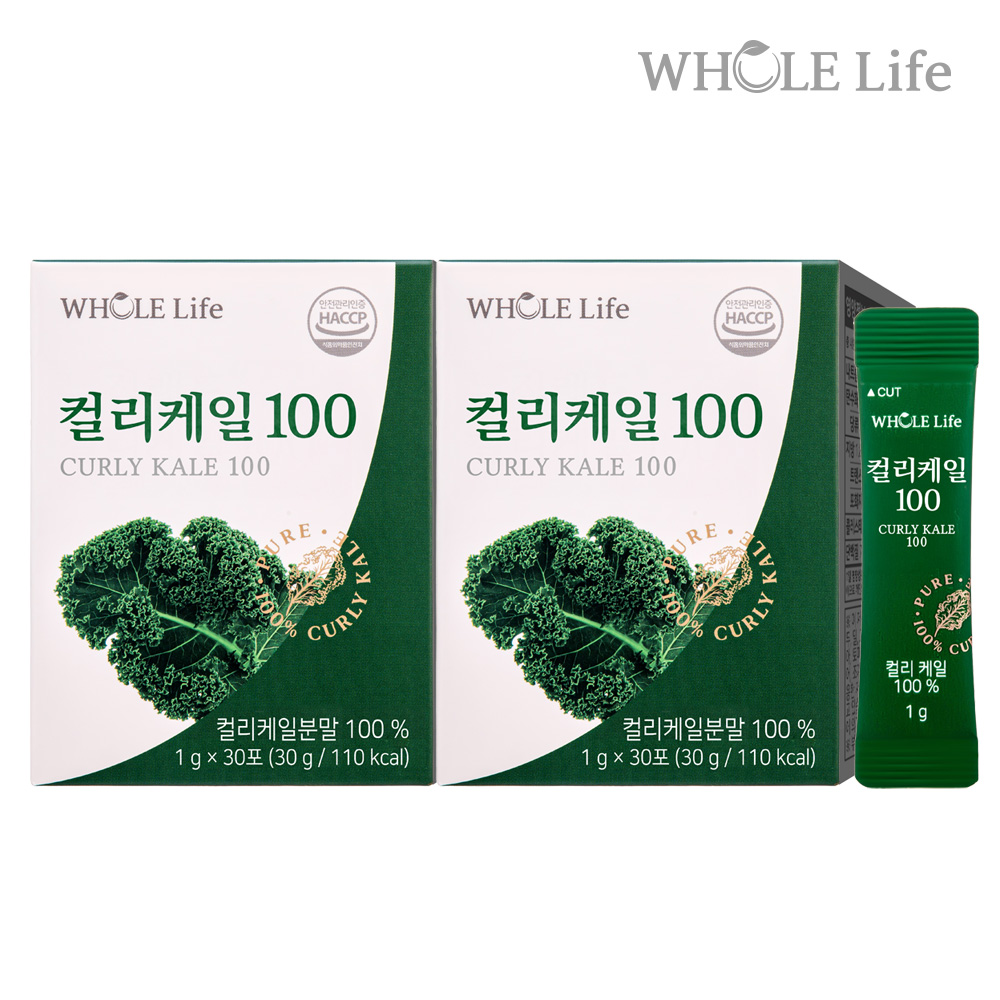<b>홀라이프</b> 컬리케일 100 1g 30포, 2개