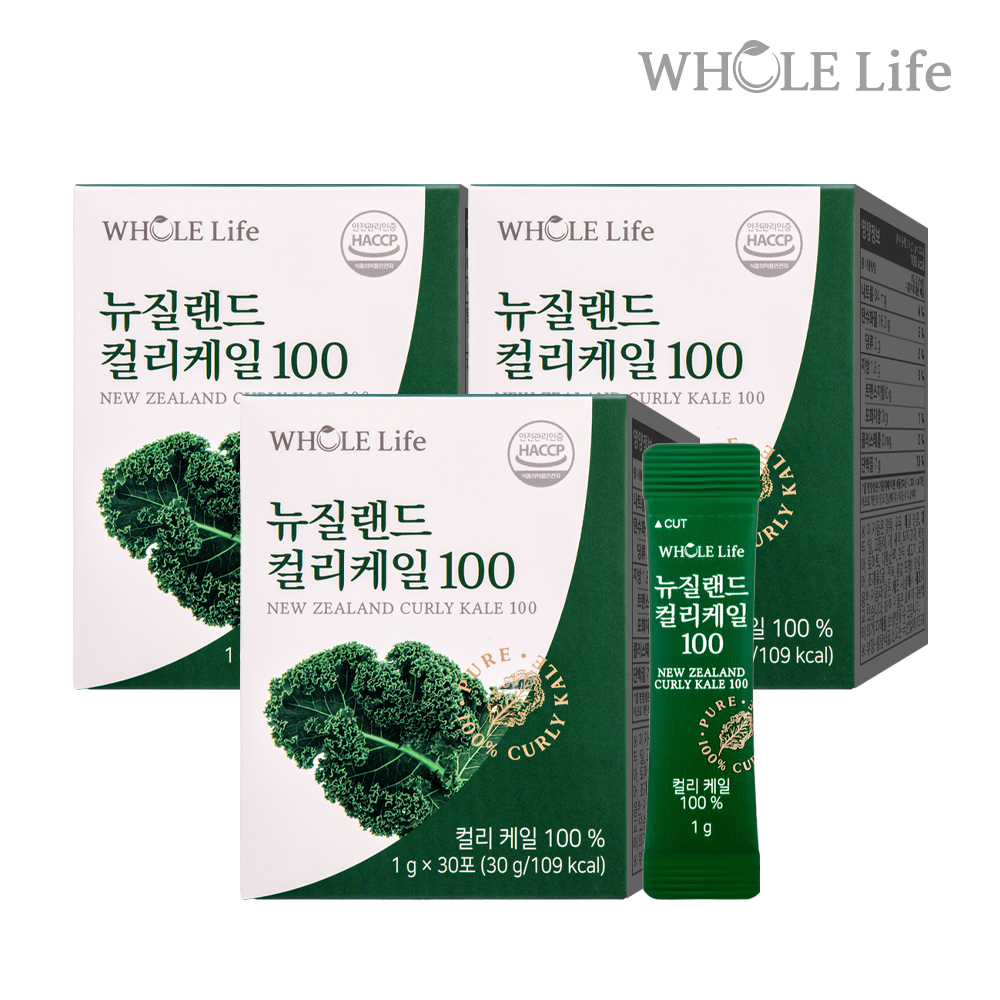 <b>홀라이프</b> 뉴질랜드산 컬리케일 100 1g 30포, 3개