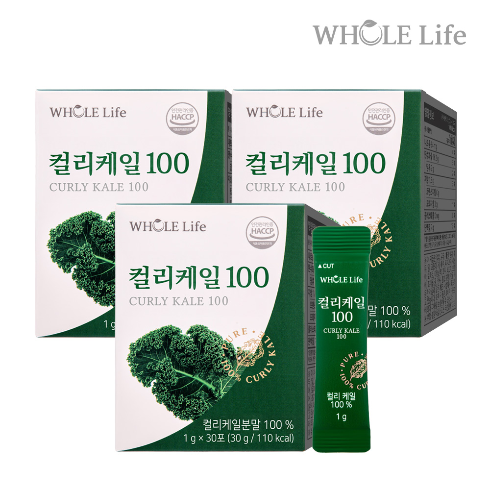 <b>홀라이프</b> 컬리케일 100 1g 30포, 3개