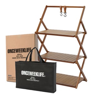 원스위크라이프 행어 캠핑 선반 접이식 우드 쉘프 수납 장 3단