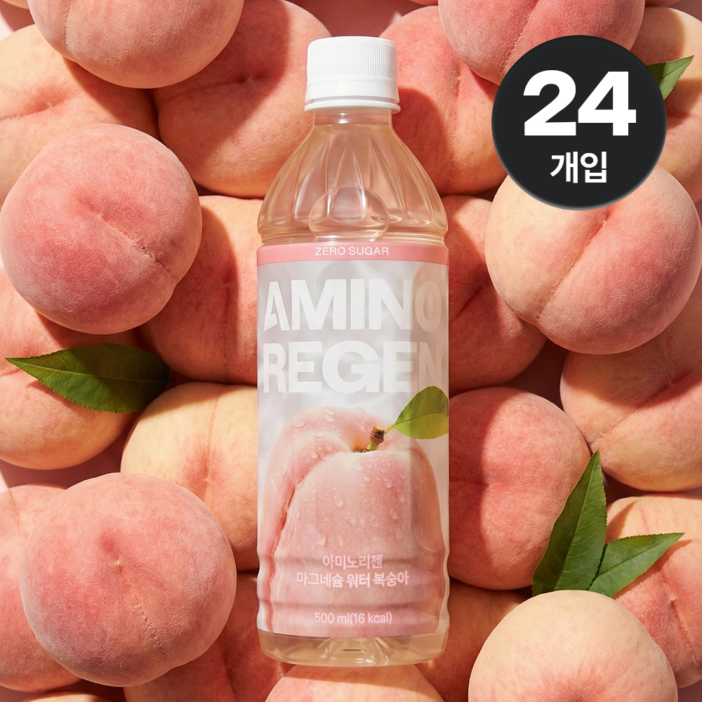 마그네슘워터 복숭아맛 글루콘산 액상 제로슈거 비타민 500ml 24개입, 1개