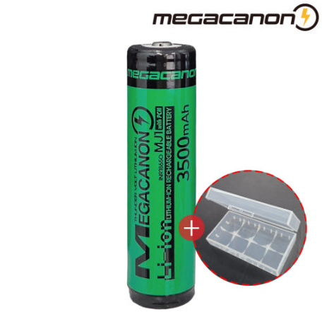 메가캐논 18650 배터리 보호회로 충전지 <b>리튬</b>이온 MJ1 3500mAh 충전용 볼록 건전지