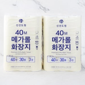 메가마트 신선도원 메가롤 화장지 40Mx30롤x2세트